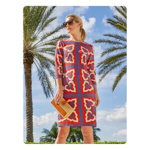 ★ J. McLaughlin Devon Pinwheel Patch Print Dress - Red ★